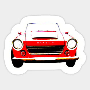 Datsun Roadster 1960s classic car high contrast red Sticker